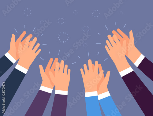 Applause. People hands clapping. Cheering hands, ovation and business success vector concept. Illustration of applause hand, clapping ovation