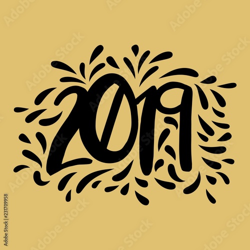 Calendar 2019 first page template in simple style