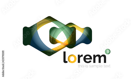 Abstract geometric design logo made of flowing elements