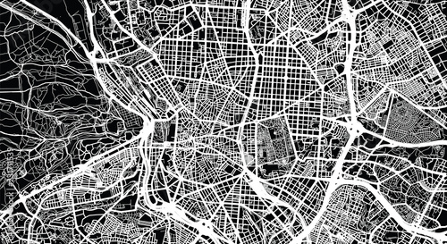 Obraz na płótnie Urban vector city map of Madrid, Spain