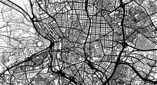 Urban vector city map of Madrid, Spain