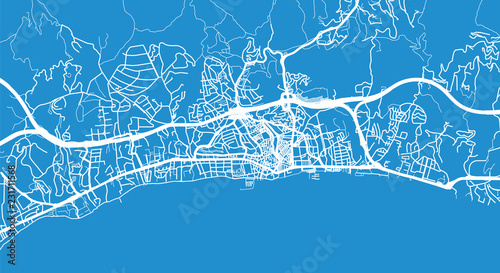 Urban vector city map of Marbella, Spain