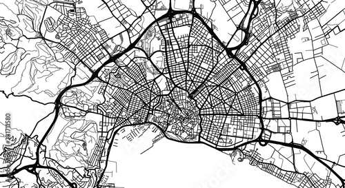 Urban vector city map of Palma, Spain
