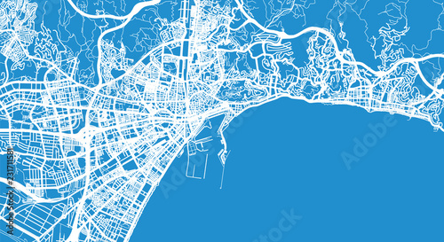 Urban vector city map of Malaga, Spain