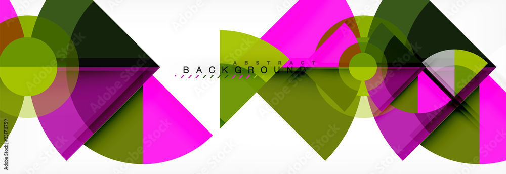 Triangles and circle geometric background Triangles and circle geometric background