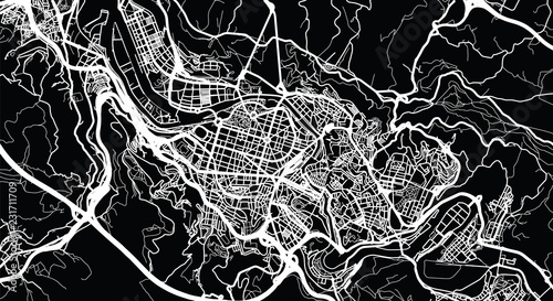 Urban vector city map of Bilbao, Spain