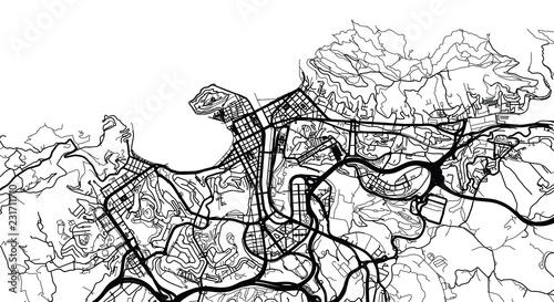 Urban vector city map of San Sebastian, Spain