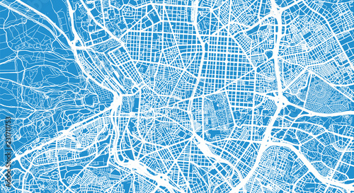 Urban vector city map of Madrid, Spain