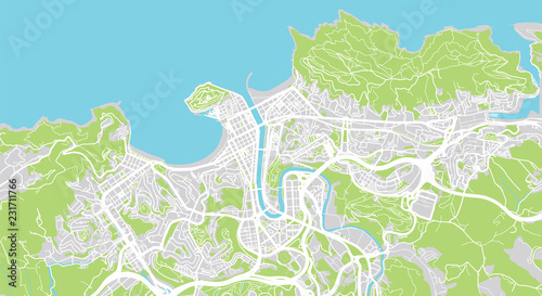 Urban vector city map of San Sebastian, Spain photo
