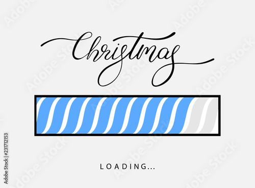 Loading Christmas creative poster with progress bar.