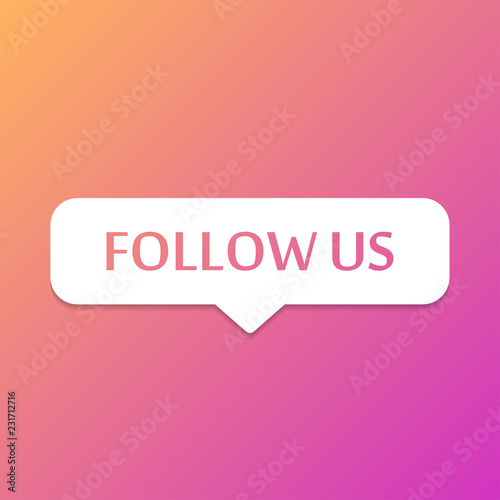 Follow us button icon for design. Vector illustration