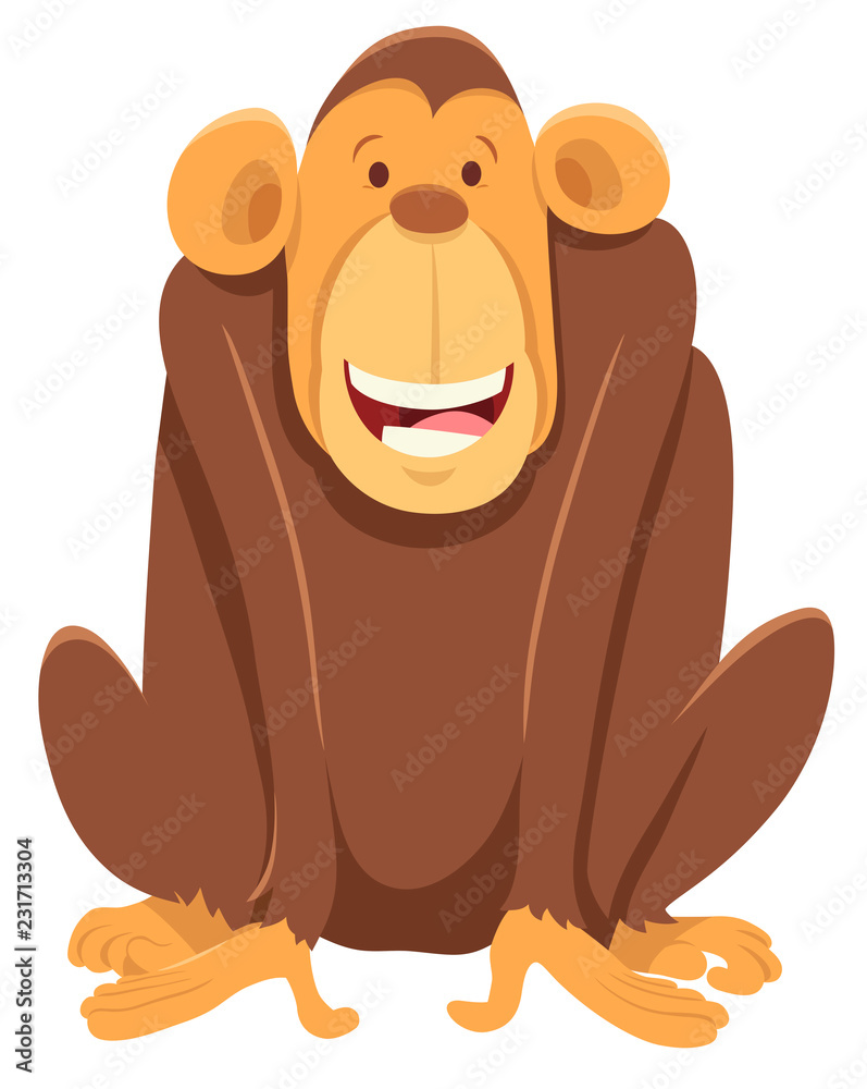 Fototapeta premium happy chimpanzee ape animal character