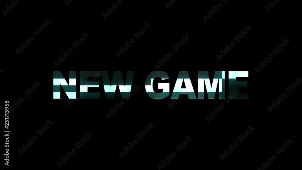 neon glitch New Game text animation background logo seamless loop New quality universal technology motion dynamic animated background colorful joyful video