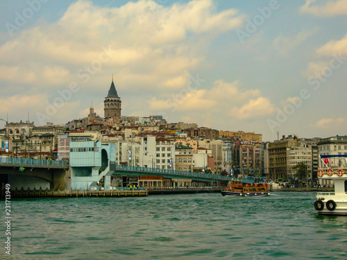 The view of Istanbul city, Galata Tower, Golden Horn