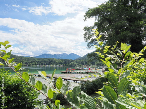 Blick von Uferpromenade auf Klopeiner See - View from waterfront to Klopeiner See  photo