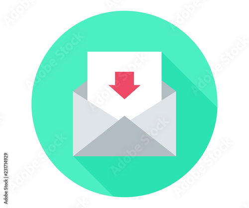 unbox e-mail. Incoming message Mail download. Mail download  icon. Incoming Messages correspondence sign. E-mail symbol. Quality design element. Classic style. Editable stroke. Vector