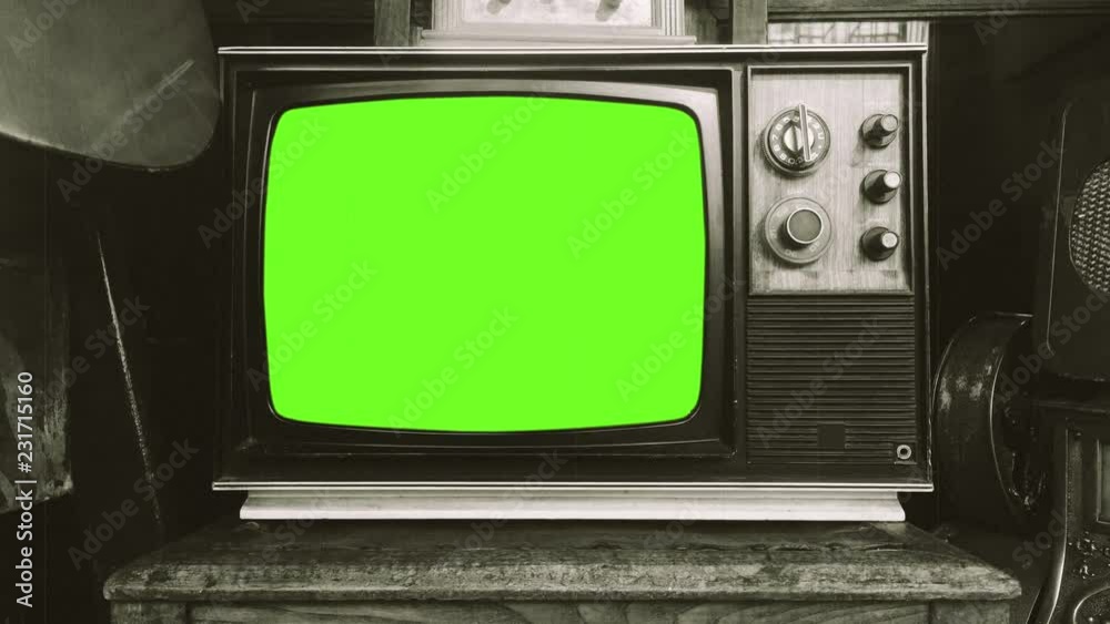 old-television-black-and-white-tv-green-screen-old-television-black