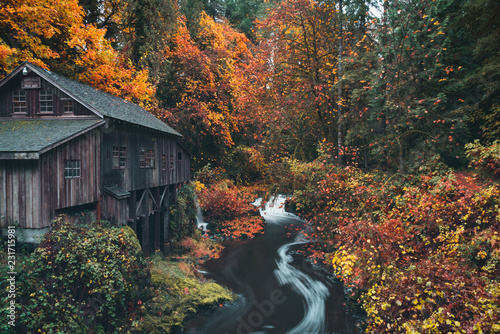 Cedar Creek Grist Mill in autumn photo