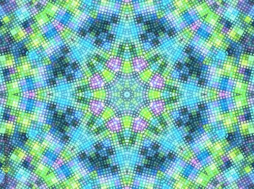 Bright background with concentric mosaic pattern