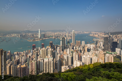 Hong Kong from The Peak on a sunny day