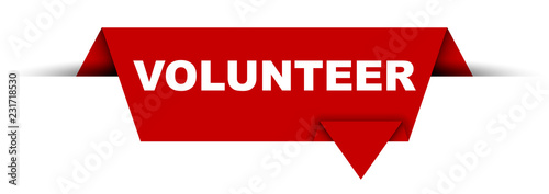 red vector banner volunteer