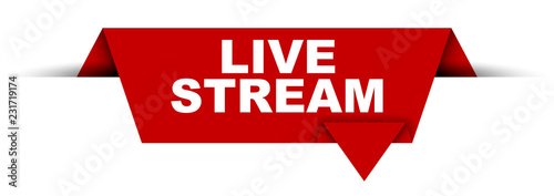 red vector banner live stream