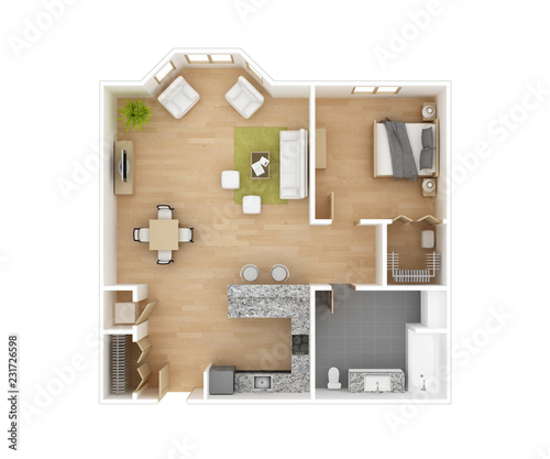 Floor plan 3D illustration
