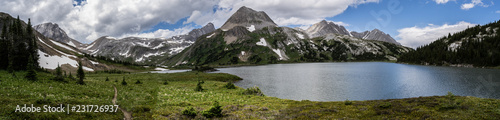 Panorama of the vast Canadian Rockies.  Views of the mountains & lakes located in Peter Lougheed Provincial Park, Alberta.   © nick