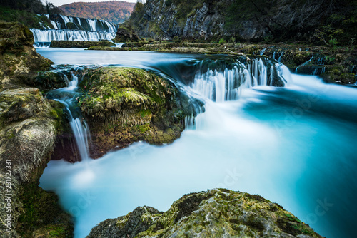 Strbacki buk waterfall on river Una in Bosnia and Croatia border photo