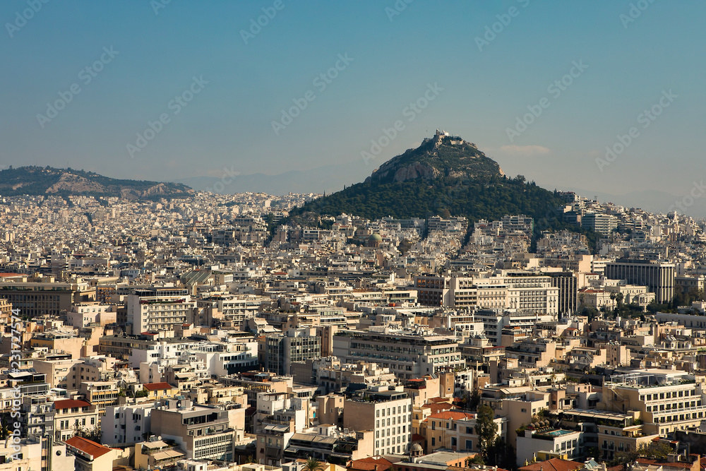 Athens city view with Lycabettus hill Athens city view with Lycabettus hill