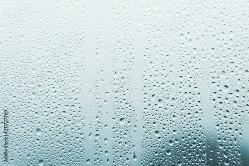 Bad weather day, rain on the glass