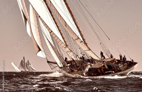 Fototapete Sailing ship yacht race