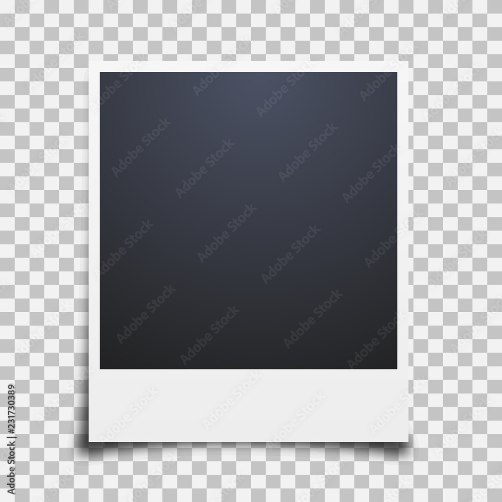 Photo frame on a transparent background. Vector illustration. Stock ...