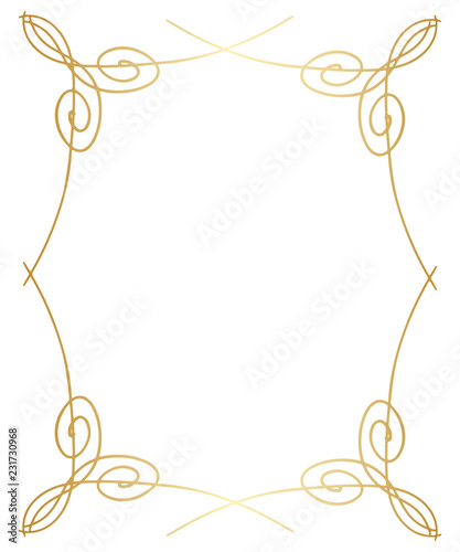 Golden Vector Border Design for Use in Various Projects