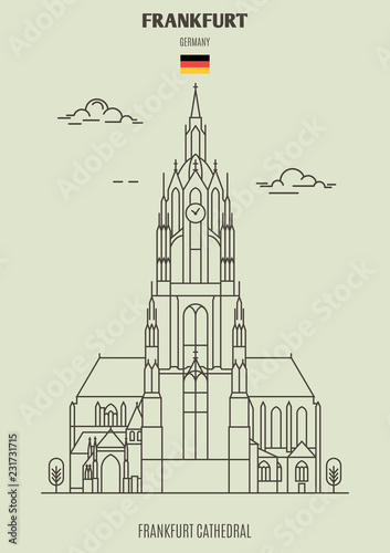 Frankfurt Cathedral in Frankfurt, Germany. Landmark icon