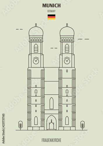 Frauenkirche in Munich, Germany. Landmark icon