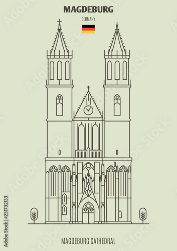 Magdeburg Cathedral in Magdeburg, Germany. Landmark icon