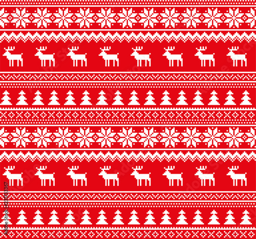 New Year's Christmas pattern pixel vector illustration