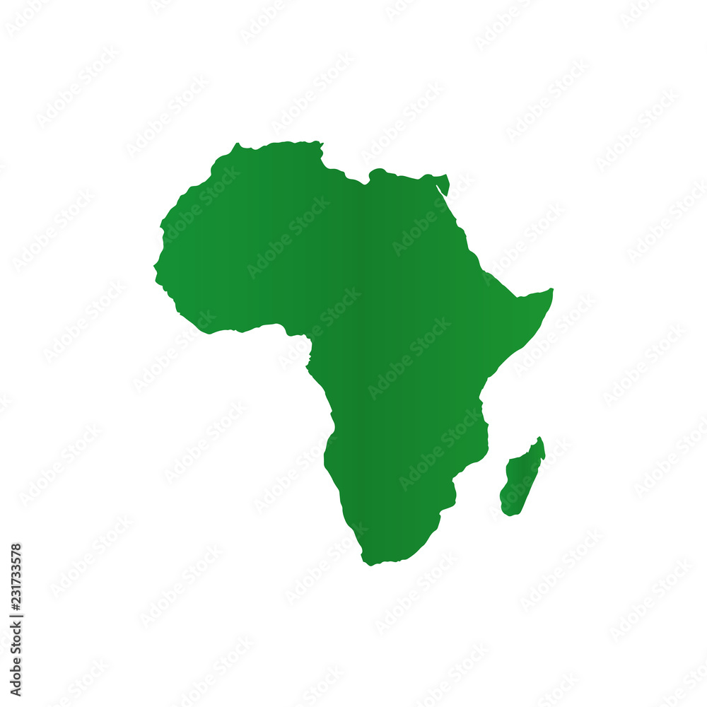 map of Africa. Green color