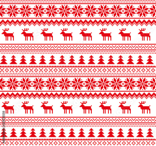 New Year's Christmas pattern pixel vector illustration photo