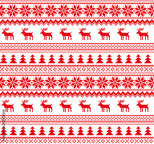 New Year's Christmas pattern pixel vector illustration