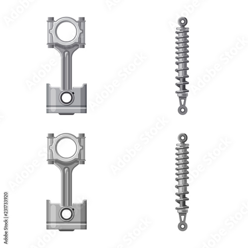 Isolated object of auto and part logo. Set of auto and car vector icon for stock.