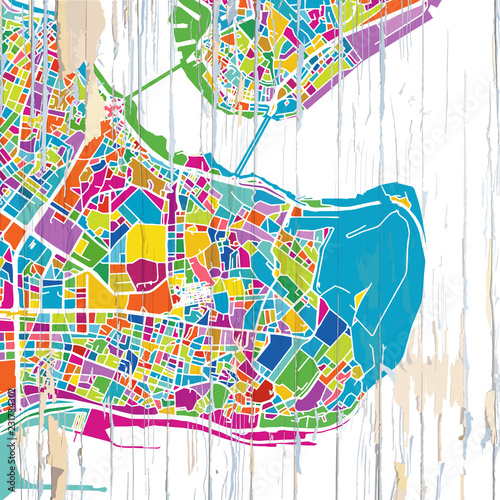 Colorful Istanbul map