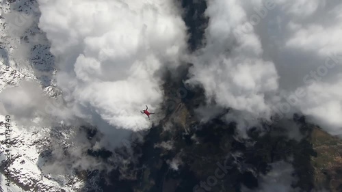 Wingsuit skydiving over Norway
