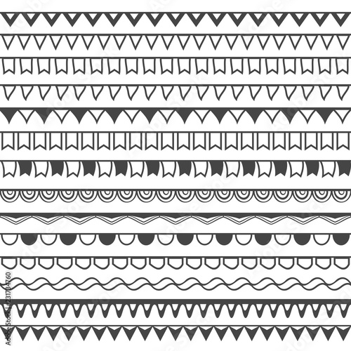 set of seamless  bunting ornaments