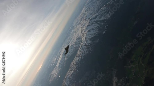 Wingsuit skydiving over Norway