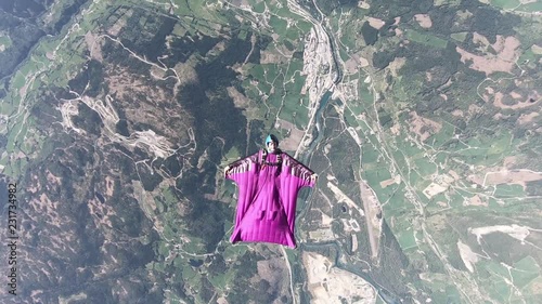 Wingsuit skydiving over Norway