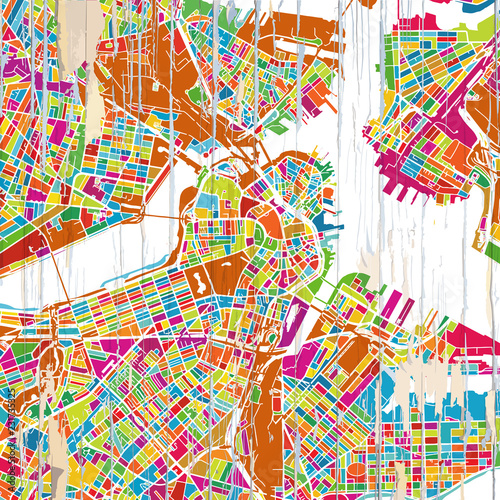 Boston Colorful map
