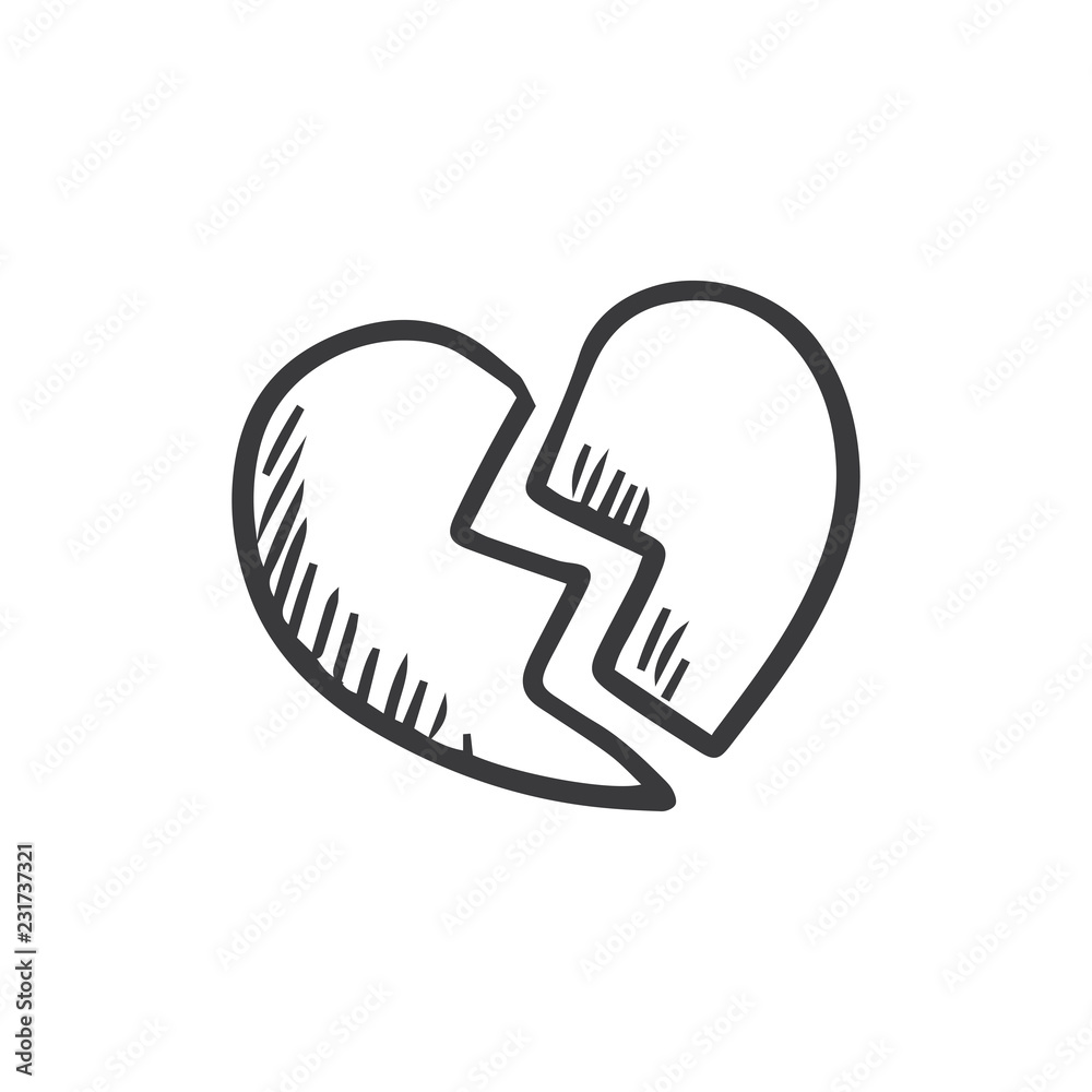 Broken heart vector icon Broken heart vector icon