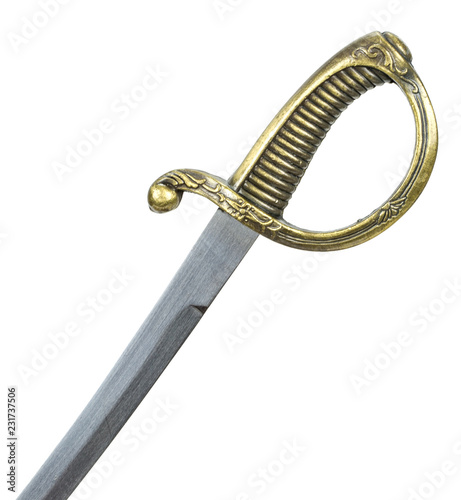 фотографія saber handle on white background